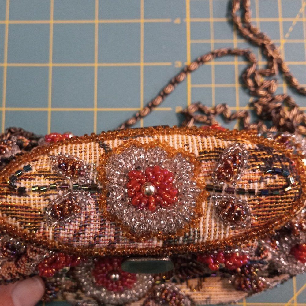 Beaded Bag by M&W Embroidered Cottagecore Granny Chic Special Event Amazing Bag